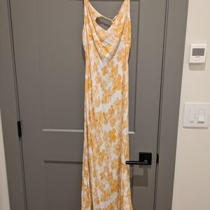 Floral Yellow and White Maxi Dress